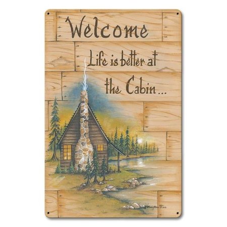 PENNY LANE Penny Lane LANE127 12 x 18 in. Life Is Better At The Cabin Satin Sign LANE127